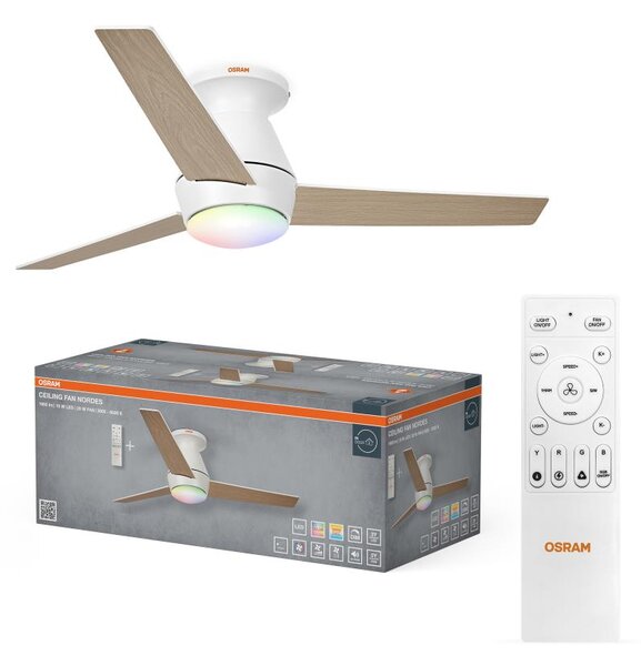 Osram - LED RGB димируем таванен вентилатор NORDES LED/18W/230V 3000-6500K + дистанционно управление