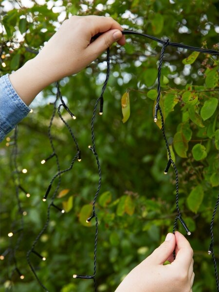 Markslöjd 108179-LED Външна коледна завеса GARDEN24 160xLED/24V 3,1m топла бяла светлина