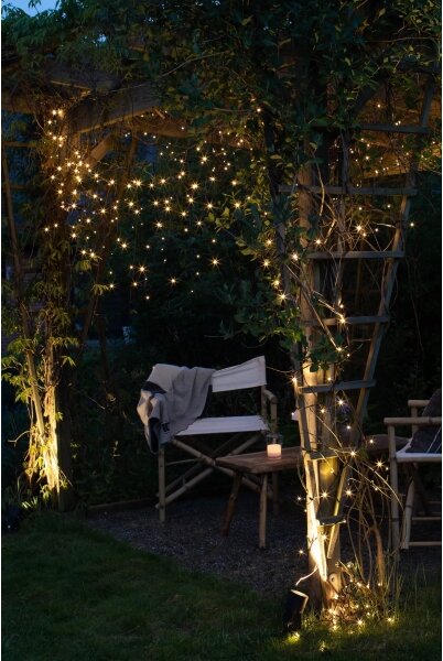 Markslöjd 108179-LED Външна коледна завеса GARDEN24 160xLED/24V 3,1m топла бяла светлина