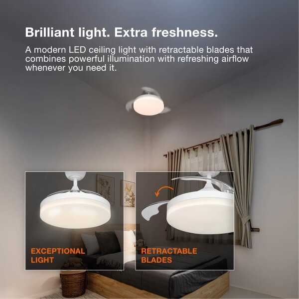 Osram - LED димируемо осветително тяло с вентилатор PONIENTE LED/36W/230V 3000/4000/6500K + дистанционно управление