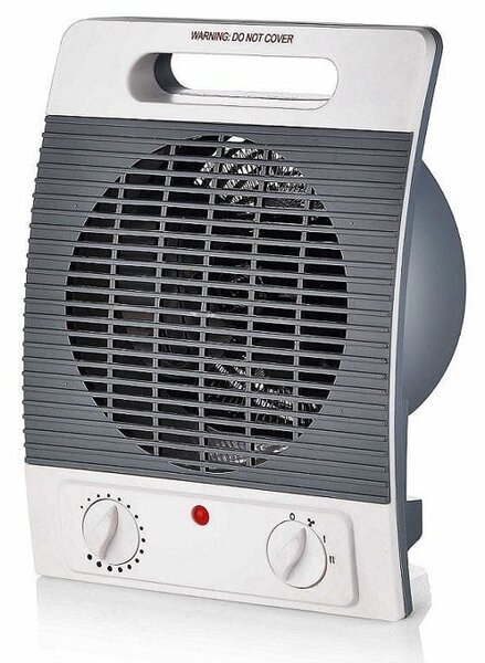 Вентилаторна печка Crown CFH-909V, 2000W, регулируем термостат, защита срещу прегряване, 2 степени на отопление, бял