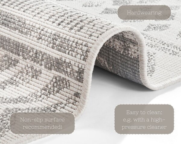 Сив и кремав килим за открито , 80 x 250 cm Biri - NORTHRUGS