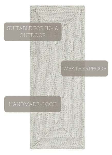 Бял/бежов килим за открито 200x80 cm - NORTHRUGS