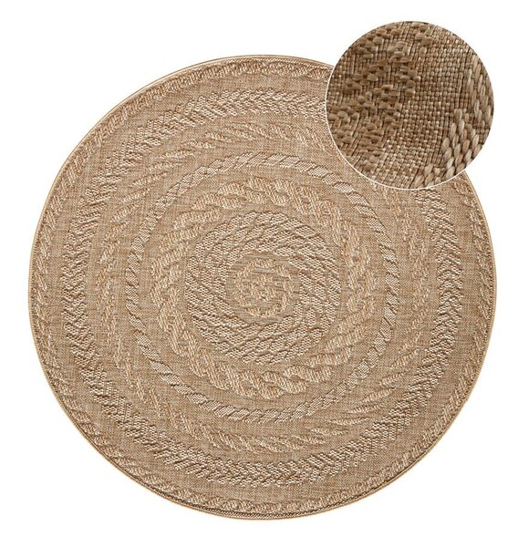 Бежов килим за открито , Ø 160 cm Almendro - NORTHRUGS