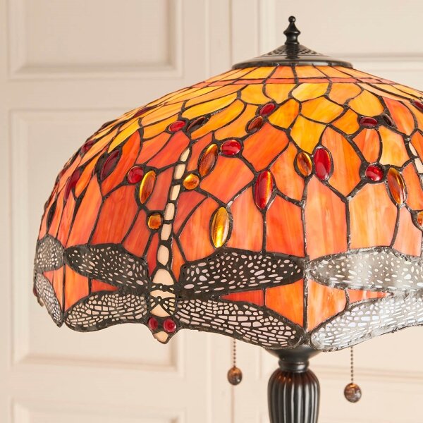 Endon 64070 - Подова лампа Tiffany DRAGONFLY 2xE27/60W/230V диам. 50 см