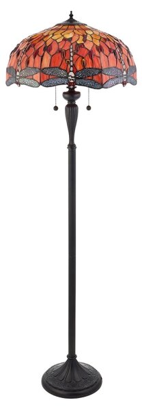 Endon 64070 - Подова лампа Tiffany DRAGONFLY 2xE27/60W/230V диам. 50 см