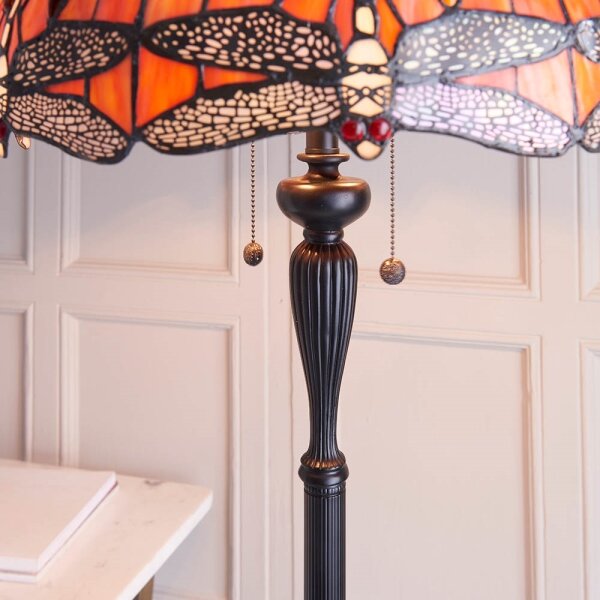 Endon 64070 - Подова лампа Tiffany DRAGONFLY 2xE27/60W/230V диам. 50 см