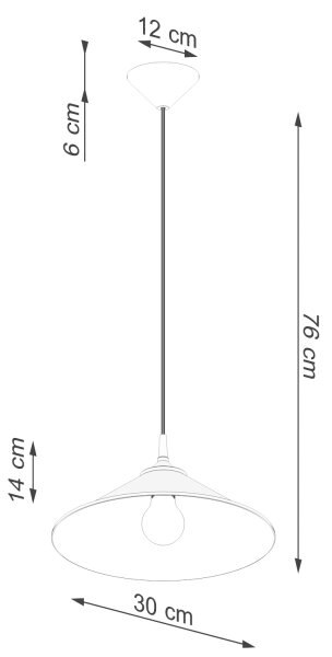 Sollux SL.1325 - Пендел ZUMA 1xE27/15W/230V Ø 30 см бял