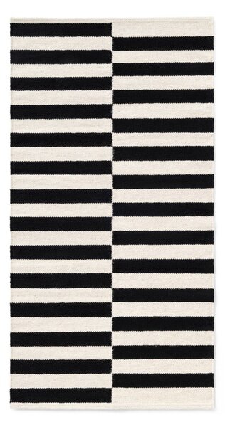 Черно-бял двустранен ръчно изработен вълнен килим 80x150 cm Donna – Hanse Home