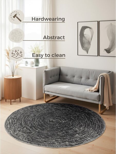Сив кръгъл килим ø 120 cm Gloria Cavallo – Hanse Home