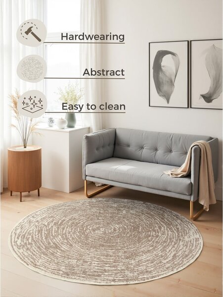 Бежово-кремав кръгъл килим ø 120 cm Gloria Cavallo – Hanse Home