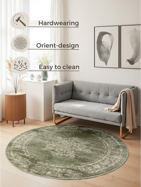 Зелен кръгъл килим ø 120 cm Gloria Lydia – Hanse Home