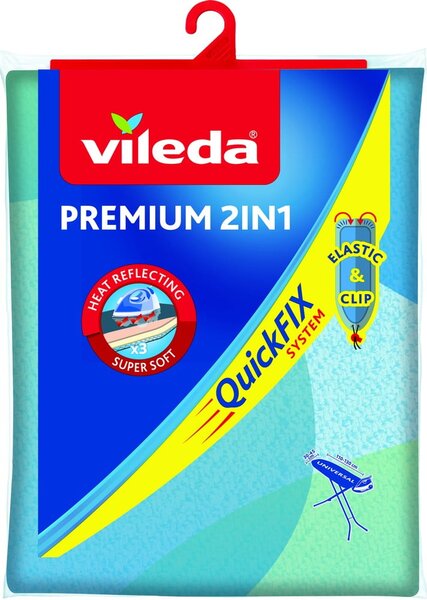 Премиум сив памучен калъф за дъска за гладене Premium 2v1 - Vileda