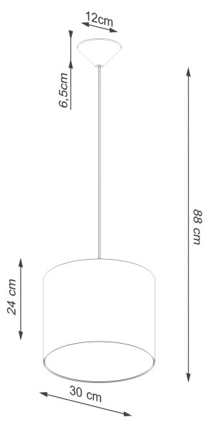 Sollux SL.1403 - Пендел NOVA 1xE27/15W/230V Ø 30 см бял