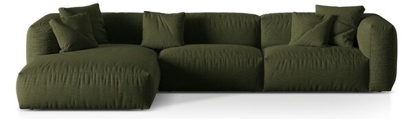 Зелен модулен ъглов диван (ляв ъгъл) Martina – Micadoni Home