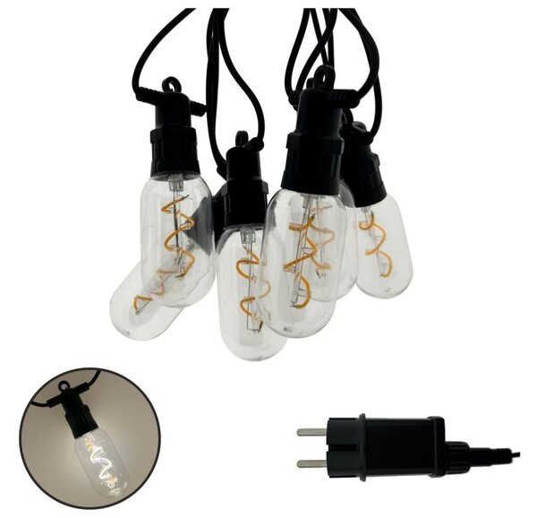 LED външна декоративна гирлянда 6xLED/0,6W/230V 4,5 m IP44 черна