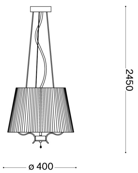 Ideal Lux - Пендел PEGASO 3xE14/28W/230V Ø 40 см лъскав хром