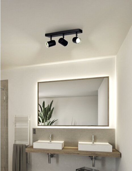 Eglo 901966 - Точково осветително тяло за баня CONSUMA 3xGU10/5W/230V IP44 черно