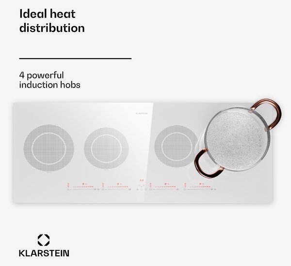 Klarstein Masterzone Slim Round, индукционен плот, макс. 7200 W, вграден, 4 зони
