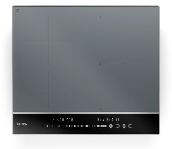 Klarstein DualTone Hybrid индукционен плот, Flex Zone, LED дисплей, Управление с плъзгачи, 7200 W