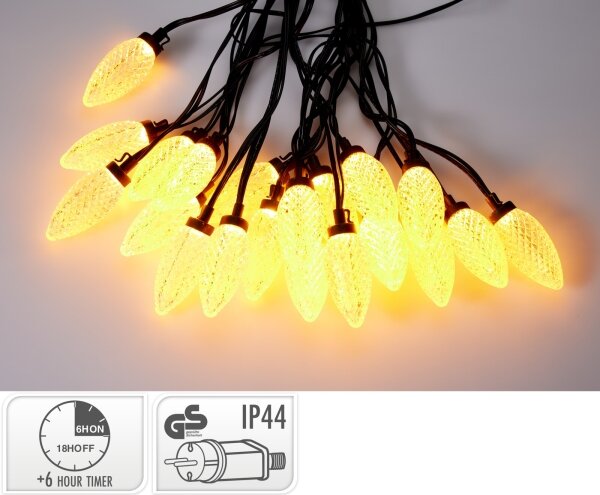 LED външна коледна верига 20xLED/230V 14,5 m IP44 топла бяла