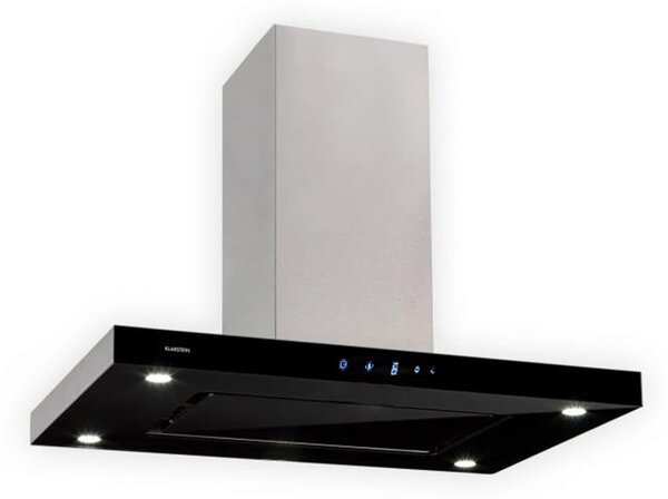 Klarstein Valeria, островен абсорбатор, 90 cm, изсмукваща сила 650 m³/h, сензор, LED, стъкло, неръждаема стомана