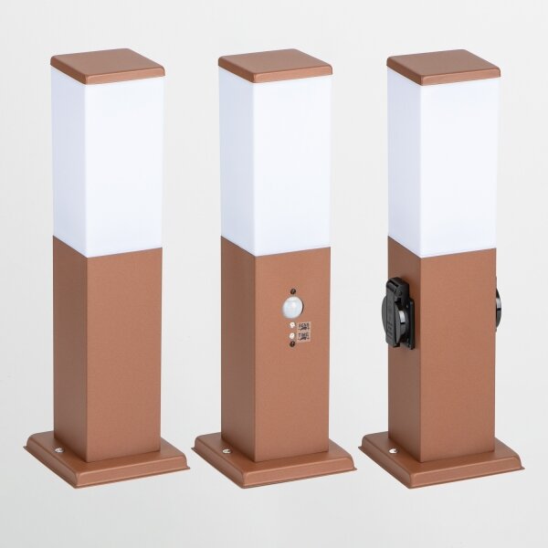 Brilagi - Външна лампа NOVA с 2 SCHUKO контакта, 1xE27/15W/230V, 40 см, IP44, кафява