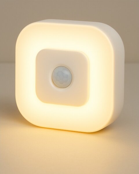 LED нощна лампа със сензор LED/0,5W/4,5V 3xAAA бяла