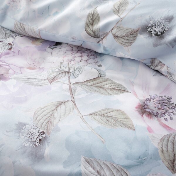 Светлосиньо единично спално бельо 135x200 cm Floral Serenity – RHS