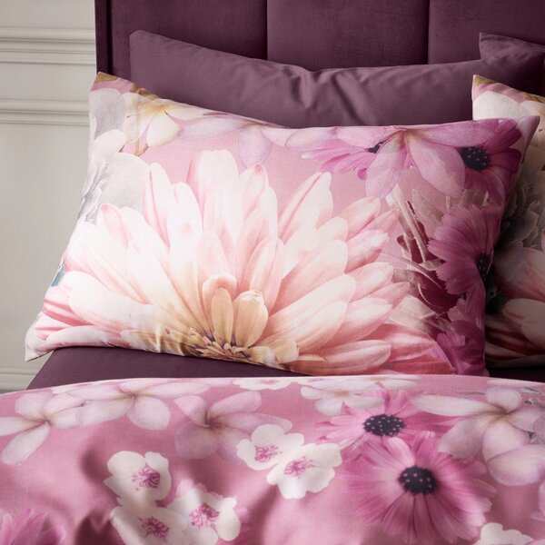 Розово единично спално бельо 135x200 cm Rosemoor Floral – RHS