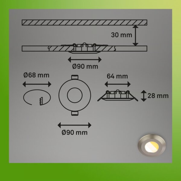 Briloner 7588032-КОМПЛЕКТ 3xLED таванно осветително тяло за баня KLIRA LED/4,9W/230V IP44 хром