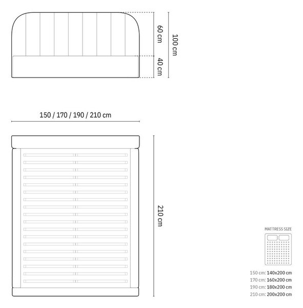 Двойно легло 140x200 cm тапицирано с място за съхранение с включена подматрачна рамка в цвят слонова кост Juno – Windsor & Co Sofas