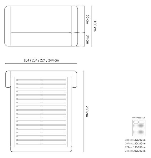 Бежово двойно легло 180x200 cm тапицирано с място за съхранение с включена подматрачна рамка Jason – Windsor & Co Sofas