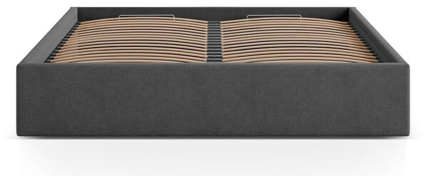 Антрацитно двойно легло 180x200 cm тапицирано с място за съхранение/без табла с включена подматрачна рамка Susan – Micadoni