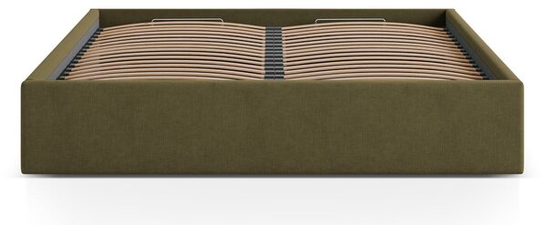 Зелено двойно легло 180x200 cm тапицирано с място за съхранение/без табла с включена подматрачна рамка Susan – Micadoni