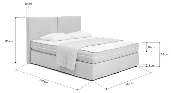 Боксспринг легло в кафяво-сив цвят 180x200 cm Olia Bold – Bonami Selection