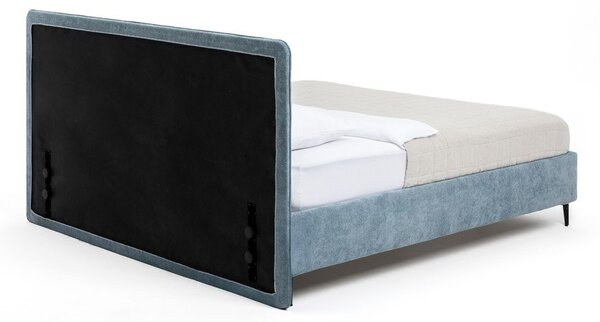 Синьо тапицирано двойно легло с включена подматрачна рамка 160x200 cm Noira Slim – Bonami Selection