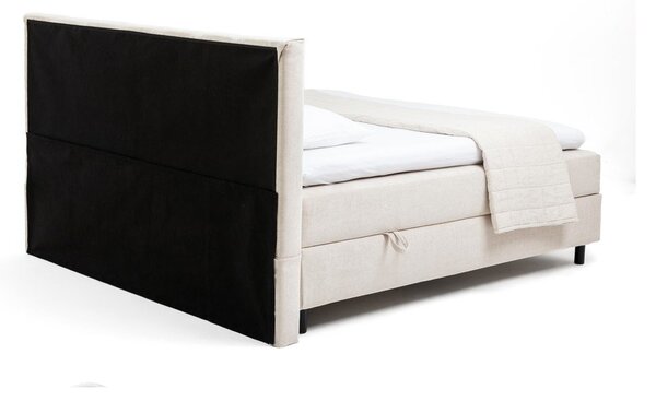 Бежово боксспринг легло с място за съхранение 160x200 cm Elva Bold Line – Bonami Selection