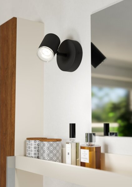 Eglo 901964- Стенен точков аплик за баня CONSUMA 1xGU10/5W/230V IP44 черен