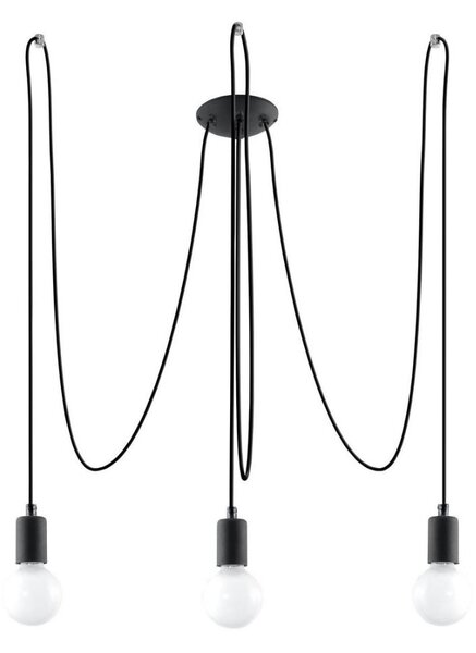 Sollux SL.0370 - Пендел EDISON 3 3xE27/60W/230V паяк черен