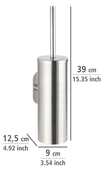 Матово-сребриста самозалепваща четка за тоалетна от неръждаема стомана Orea – Wenko