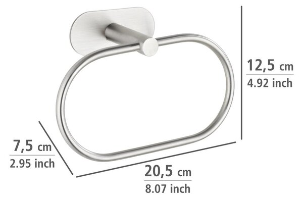 Матово-сребриста самозалепваща поставка за кърпи от неръждаема стомана Orea – Wenko