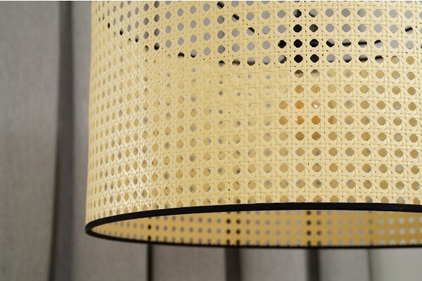 Duolla - Полилей за повърхностен монтаж ROLLER RATTAN 1xE27/15W/230V Ø 45 см бежов/черен
