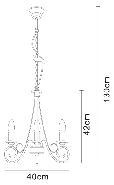GLOBO 69003-3 - Полилей на верижка TRUNCATUS 3xE14/40W/230V