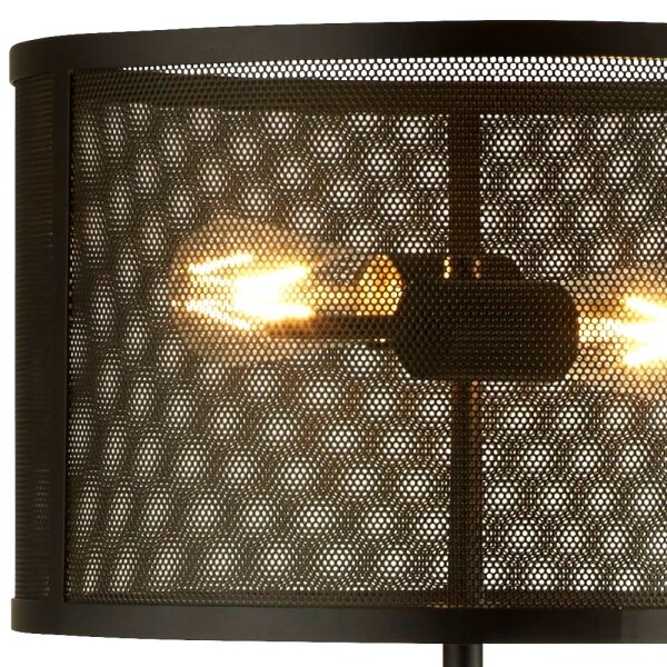Searchlight EU2832-2BK - Подова лампа FISHNET 2xE27/60W/230V черна