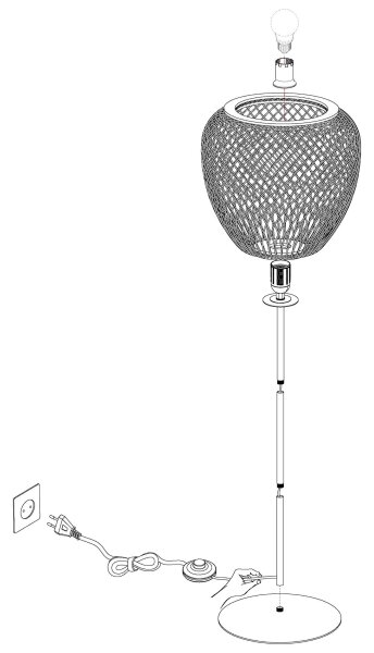 Eglo 43264 - Подова лампа DEMBLEBY 1xE27/40W/230V