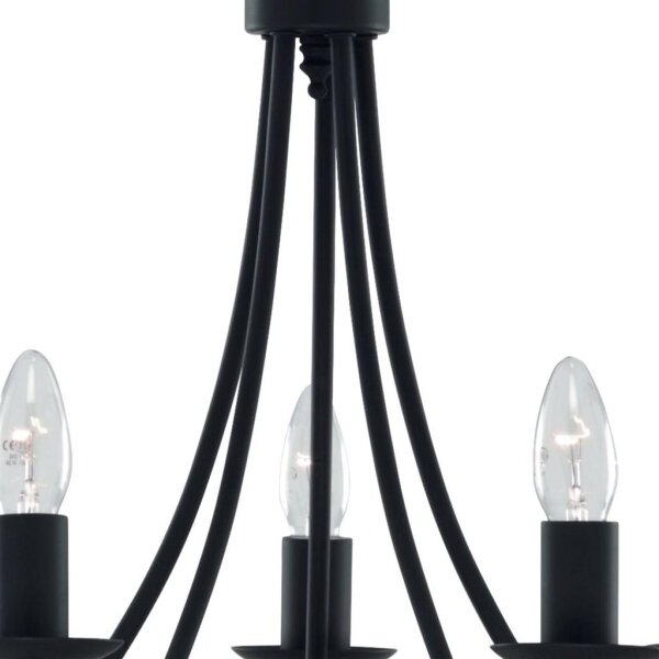 Searchlight 6345-5BK - Полилей на въже MAYOPLE 5xE14/60W/230V