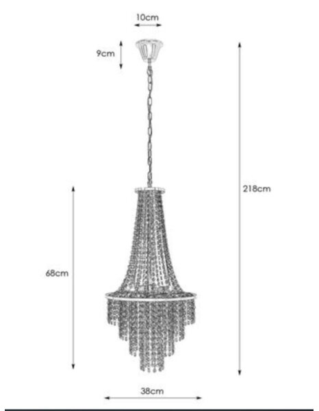 Markslöjd 108124 - Висящ кристален полилей ALLINGTON 3xE14/25W/230V черен