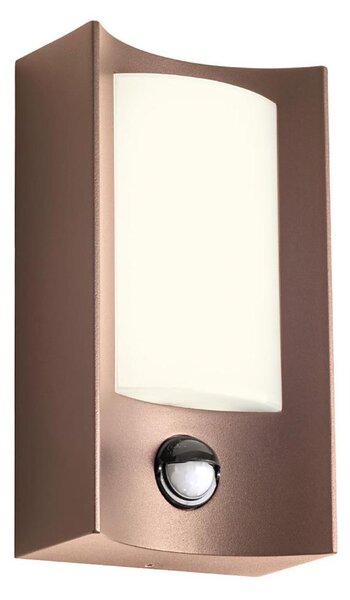 Redo 90487 - LED Екстериорен аплик със сензор WARP LED/8W/230V IP44 кафяв