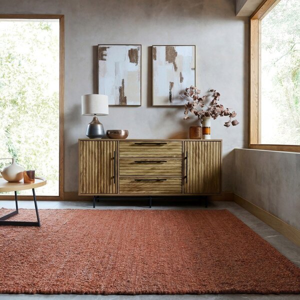 Теракотен ръчно изработен килим 120x170 cm Finley – Flair Rugs